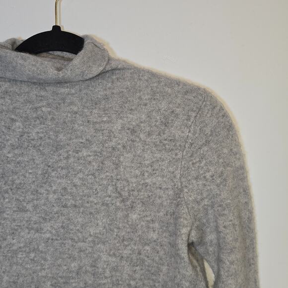 Womens 100% Cashmere Mock Neck SweaterSize S Long Sleeve Gray - Picture 3 of 8